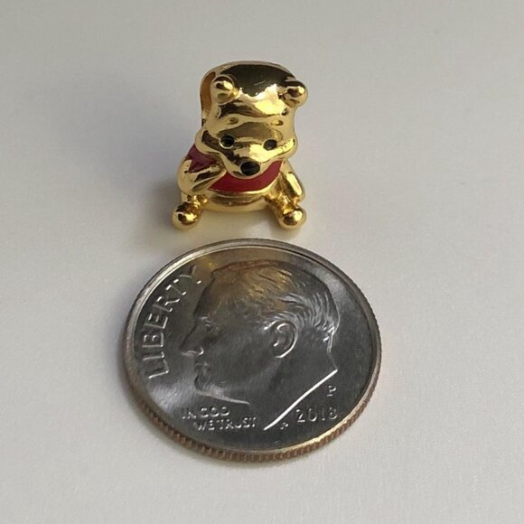 Disney Pandora Winnie the Pooh Bear Charm Gold plated - Picture 11 of 13